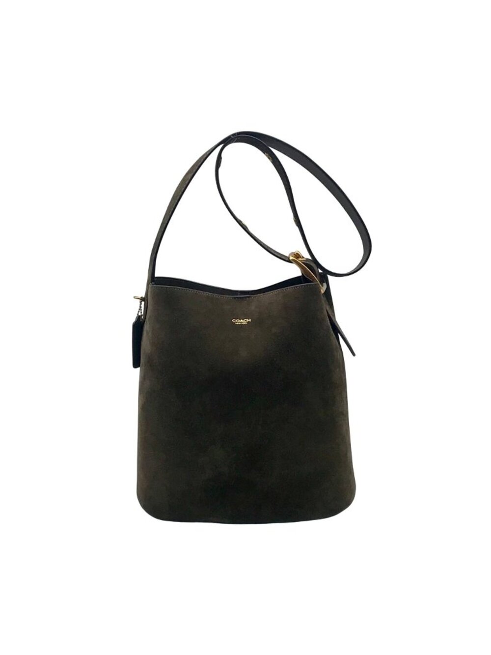 Coach Olive Green Suede Bleecker Bucket Bag